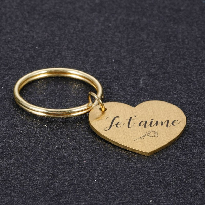 Je t&#39;aime Keychain for Couples