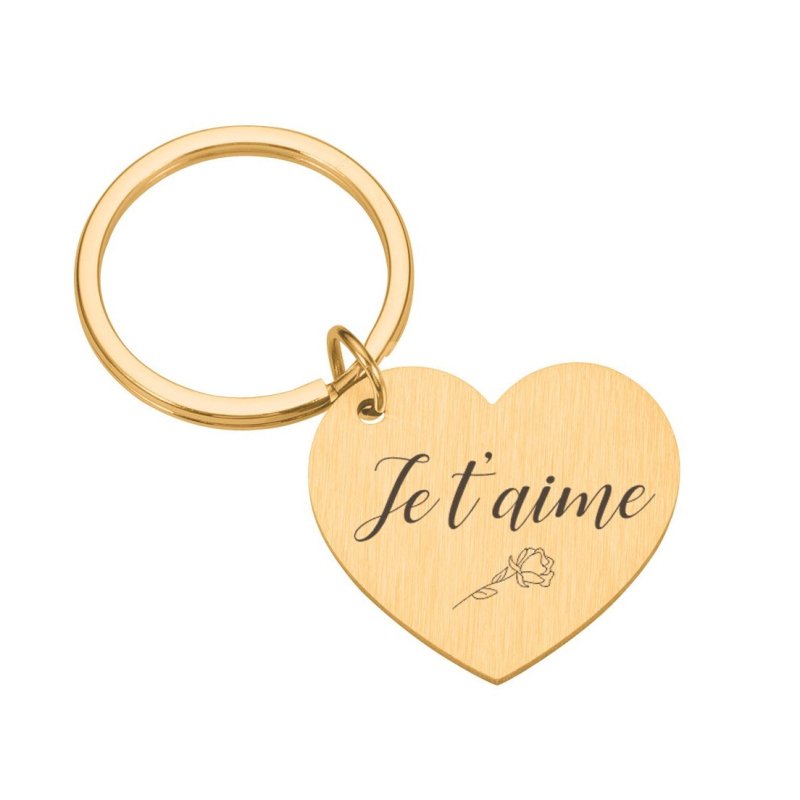 Je t'aime Keychain for Couples