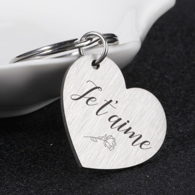 Je t&#39;aime Keychain for Couples