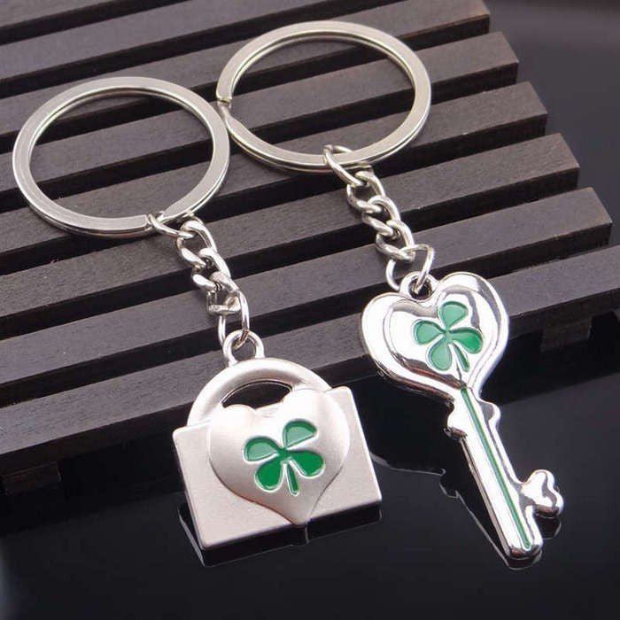 Four Leaf Clover Key Ring for Couples