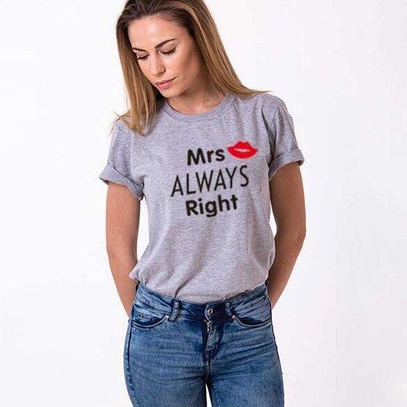 Always right t shirt for couples