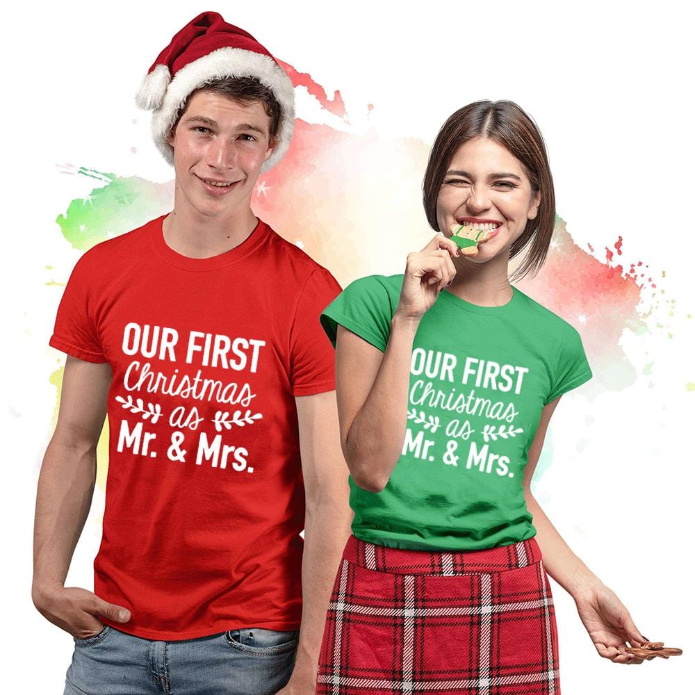 Husband and wife christmas shirts