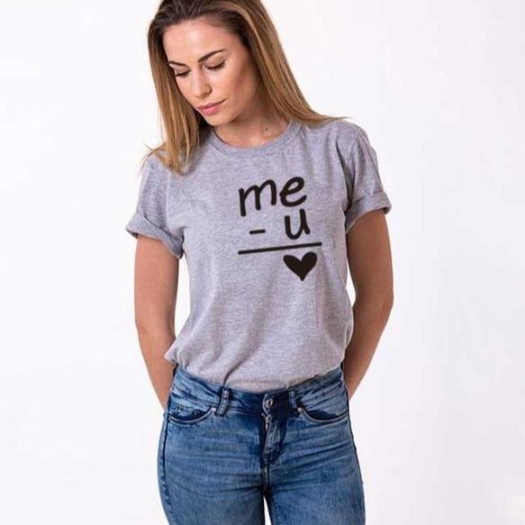 Funny couple shirts Me + You = Love