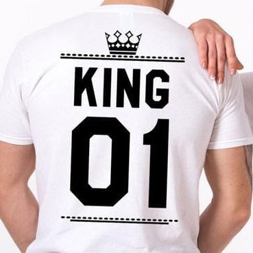 Number king and queen couple t shirts