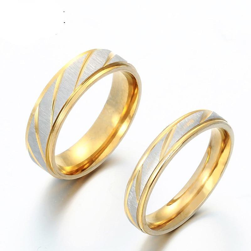 Gold and silver promise rings for Couples