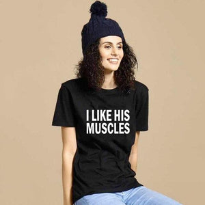 I Love His Muscles Matching Couple Outfits Essential T-Shirt for