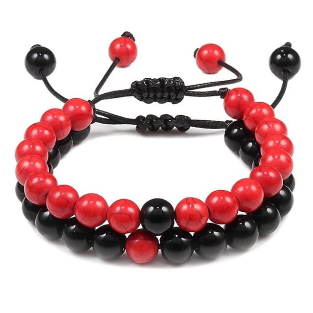 Red bead bracelets for couples