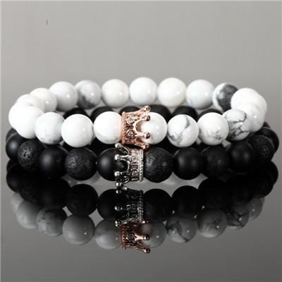 Matching black and white couples bracelets
