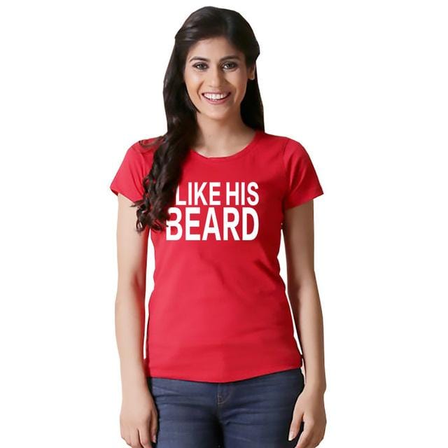 I like his beard husband and wife Matching shirts