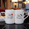Mr and mrs couples coffee mug set