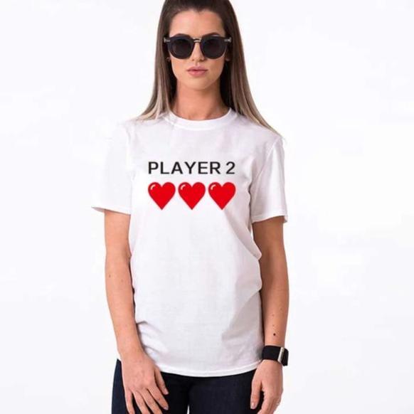 Funny couple shirts Player 1 and player 2