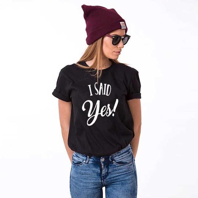 She said yes shirt couple