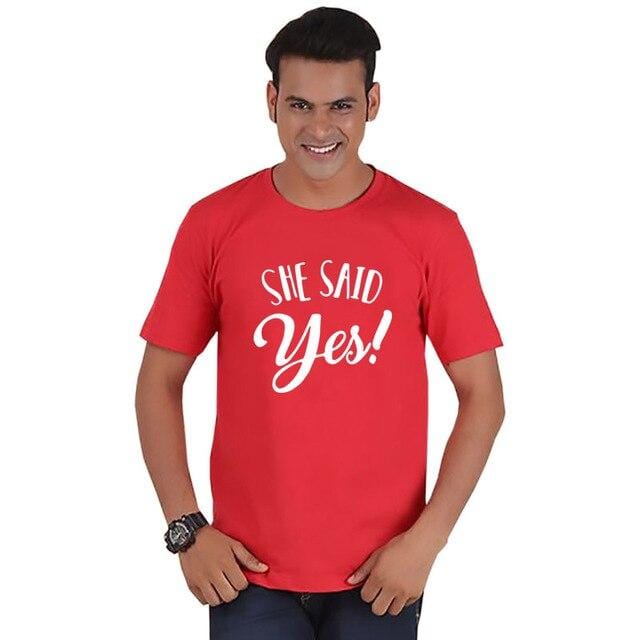 She said yes shirt couple