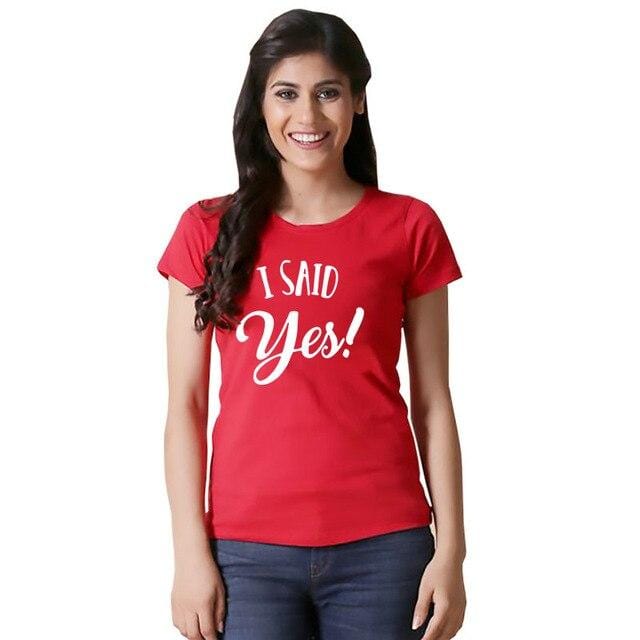 She said yes shirt couple