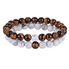 Brown and white bracelets for couples