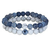 Blue natural stone couple bracelets