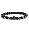 Black and white bead couple bracelet