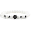 Black and white bead couple bracelet