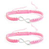Pink Matching Infinity Bracelets for Couples