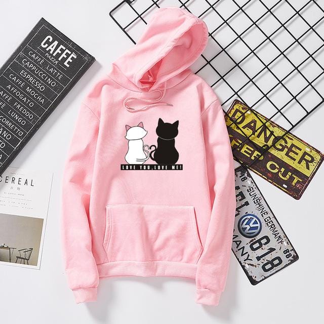Cat couple hoodie