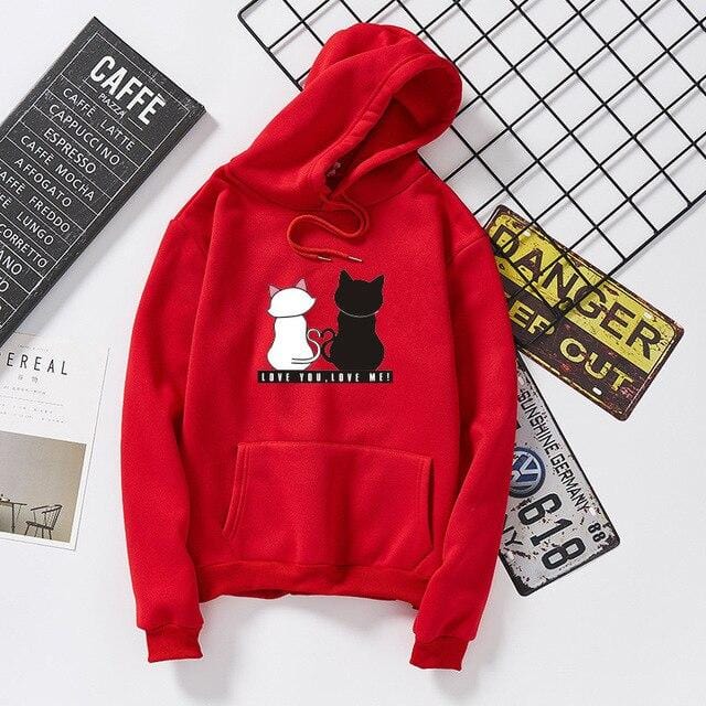 Cat couple hoodie