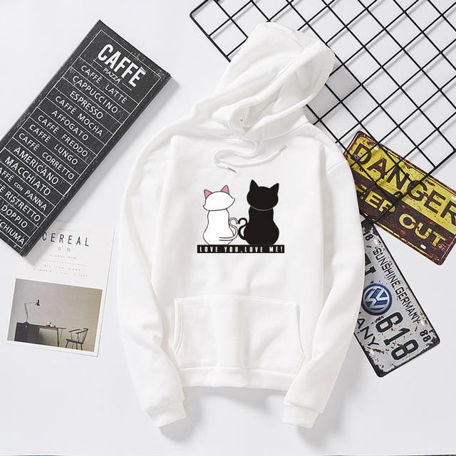 Cat couple hoodie
