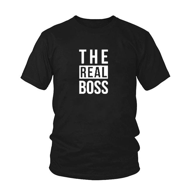 Matching Couple Shirts His And Her The real boss