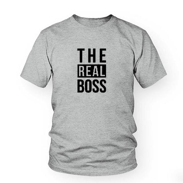 Matching Couple Shirts His And Her The real boss