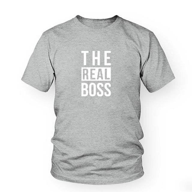 Matching Couple Shirts His And Her The real boss
