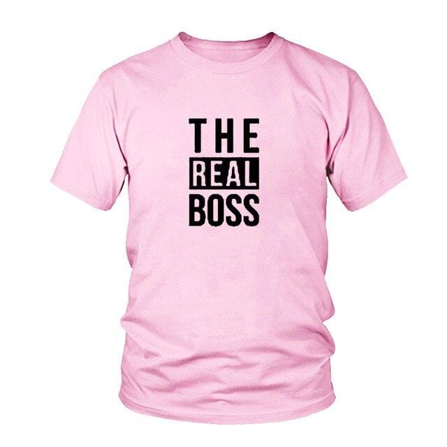 Matching Couple Shirts His And Her The real boss
