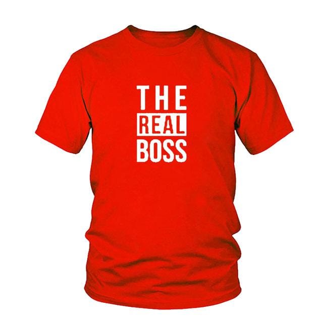 Matching Couple Shirts His And Her The real boss