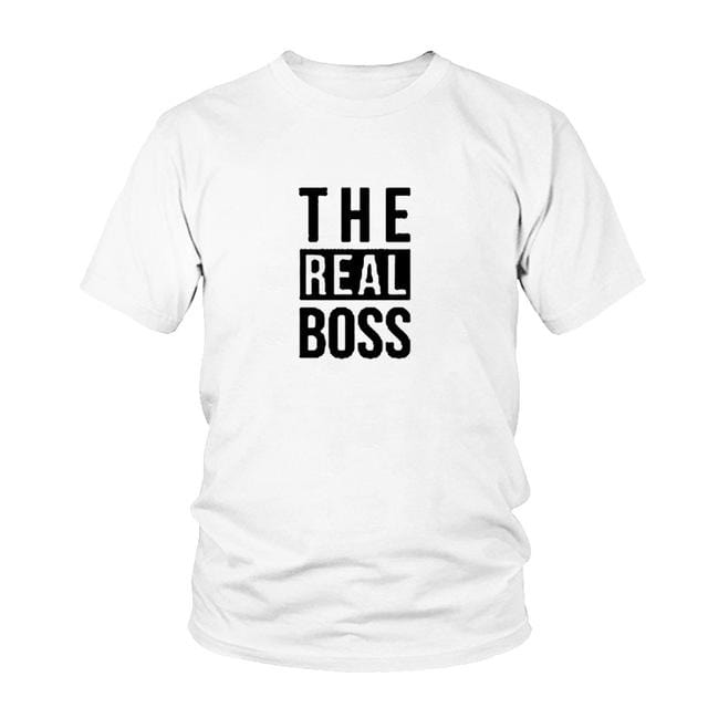 Matching Couple Shirts His And Her The real boss
