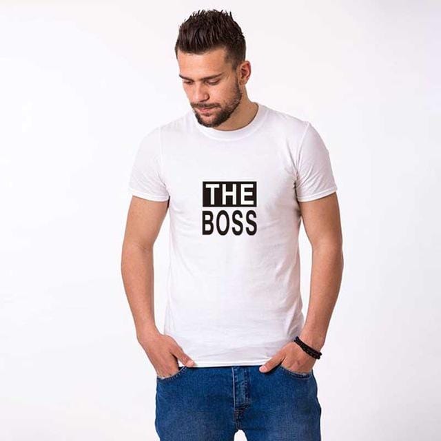Funny couple shirts The real boss