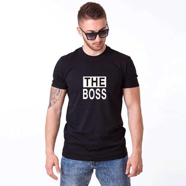 Funny couple shirts The real boss