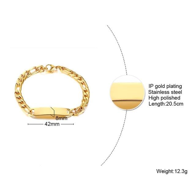 Gold Curb Chain Bracelet for Couples