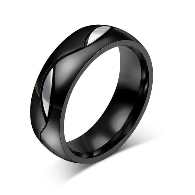 Matching black wedding rings