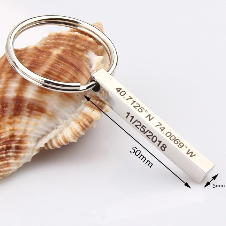 Couple Coordinates Keychain