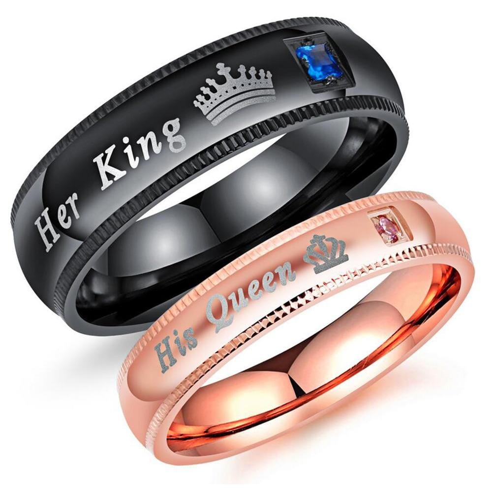 Pink his queen her king rings My Couple Goal - Main Image