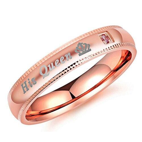 Pink his queen her king rings