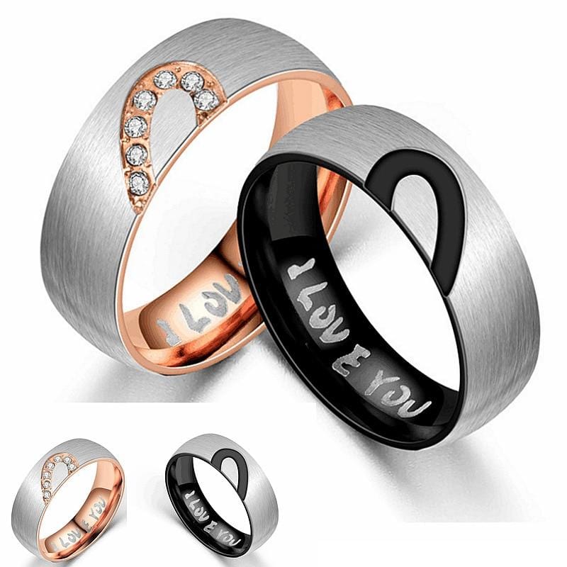 Mathing Rings Snap Heart Matching half heart rings | My Couple Goal