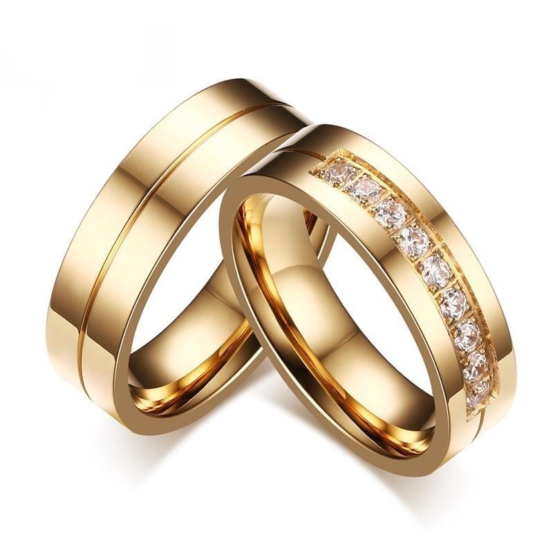 Gold band promise ring