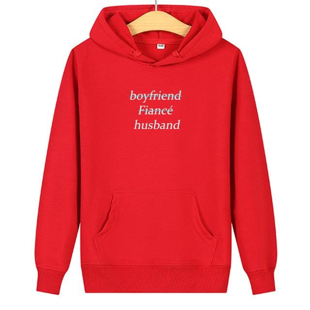 Matching husband and wife hoodies