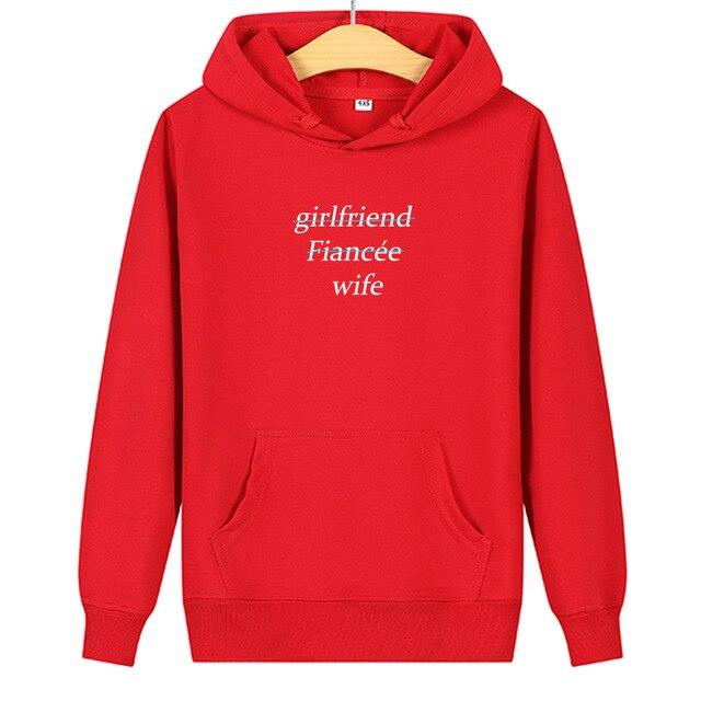 Matching husband and wife hoodies