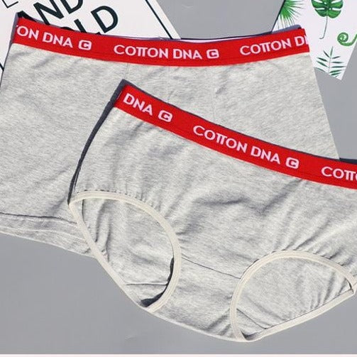 Matching couples underwear grey and red
