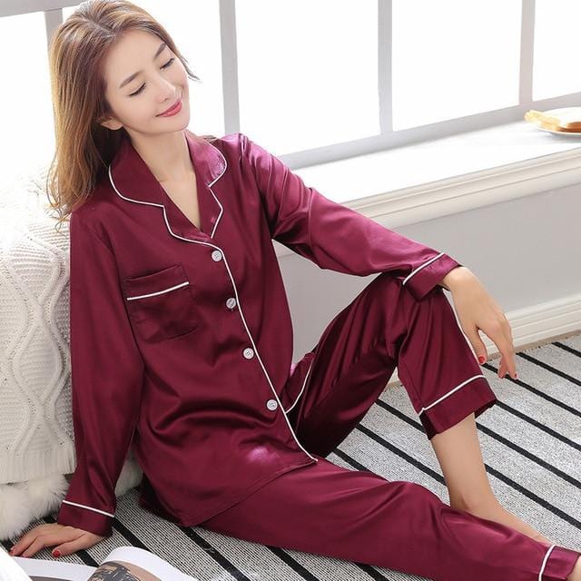 Silk Christmas Pajamas Couples