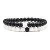 Couple Bead Bracelets Black and White