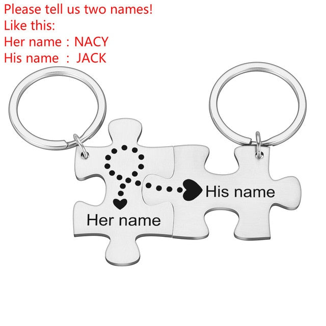 Personalized Puzzle Piece Keychain