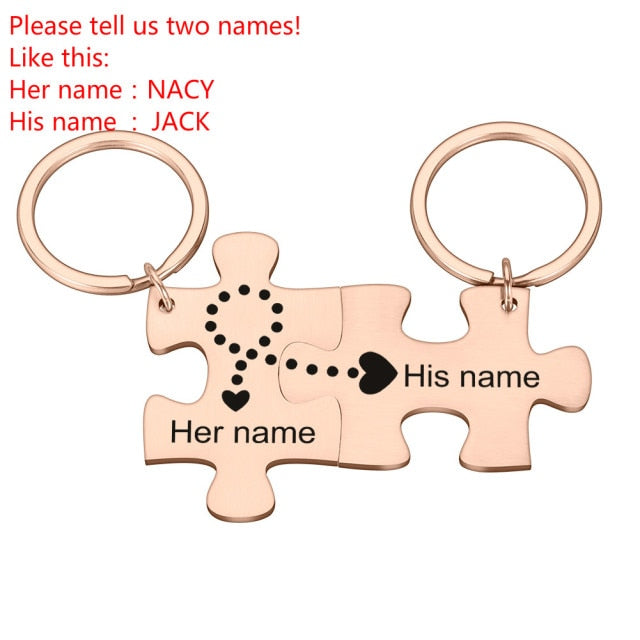 Personalized Puzzle Piece Keychain