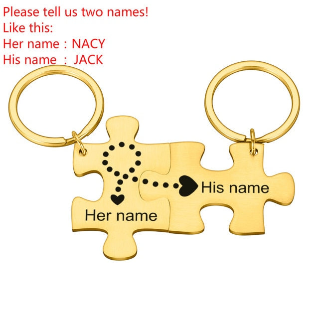 Personalized Puzzle Piece Keychain