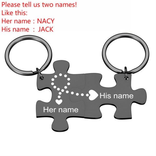 Personalized Puzzle Piece Keychain